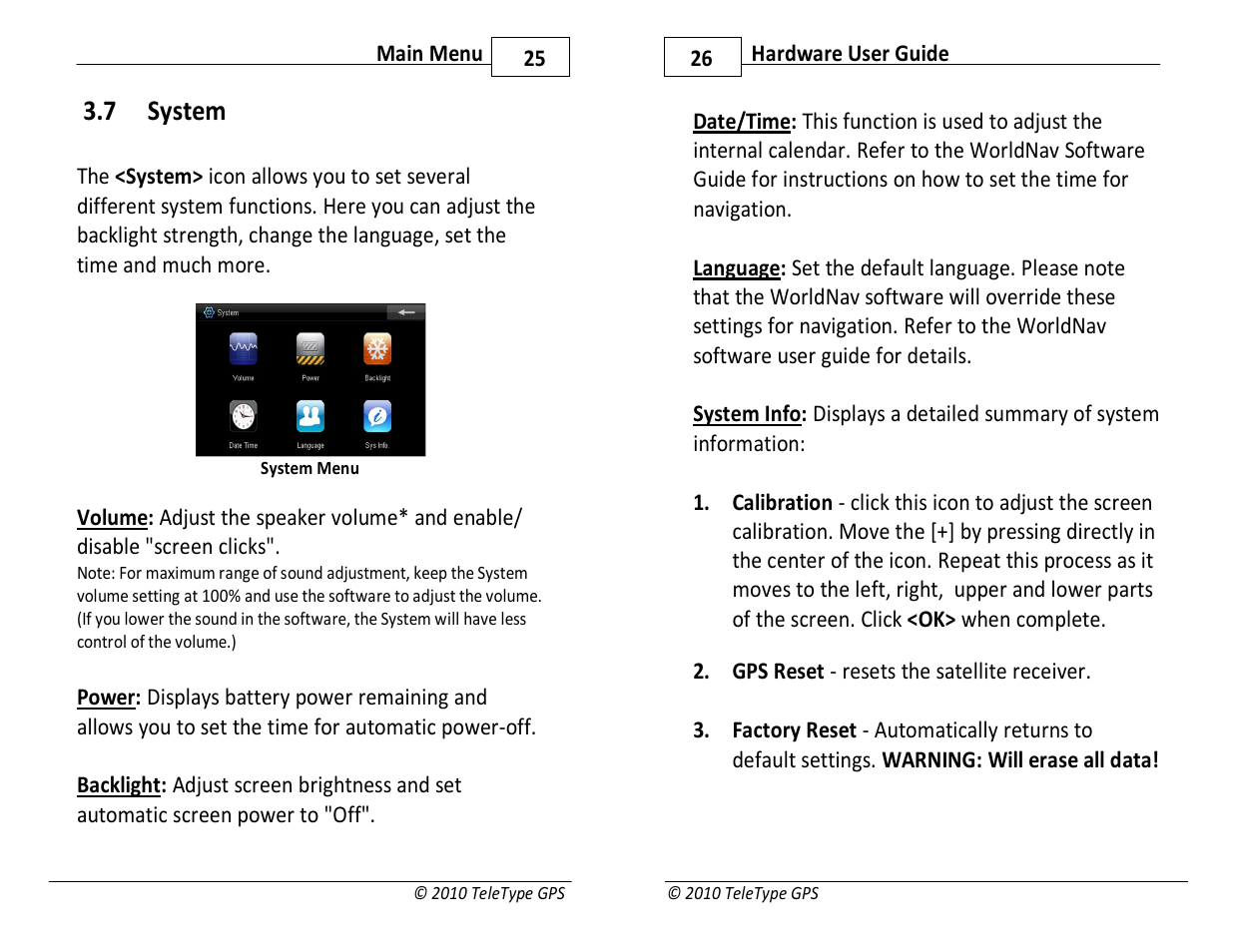 7 system | TeleType Company WORLDNAV 7300 User Manual | Page 13 / 16