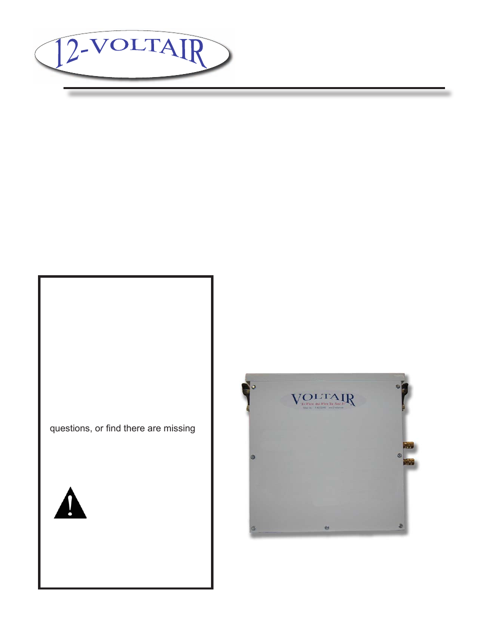 12-Voltair 12V6CF User Manual | 16 pages