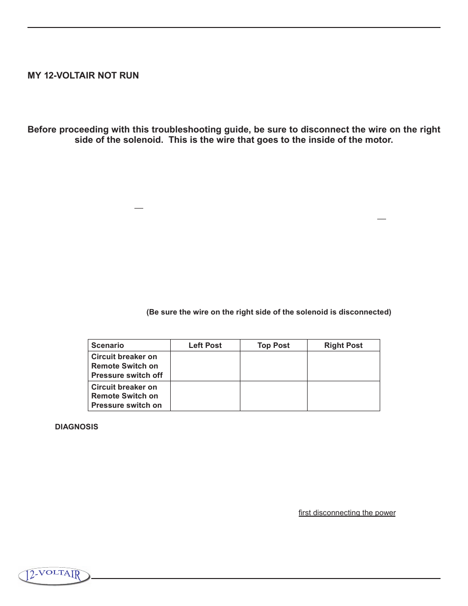 Troubleshooting | 12-Voltair 12V6CF User Manual | Page 13 / 16