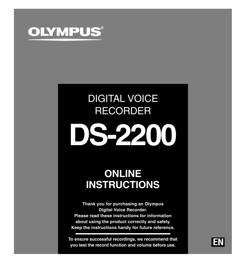 Olympus DS-2200 User Manual | 84 pages
