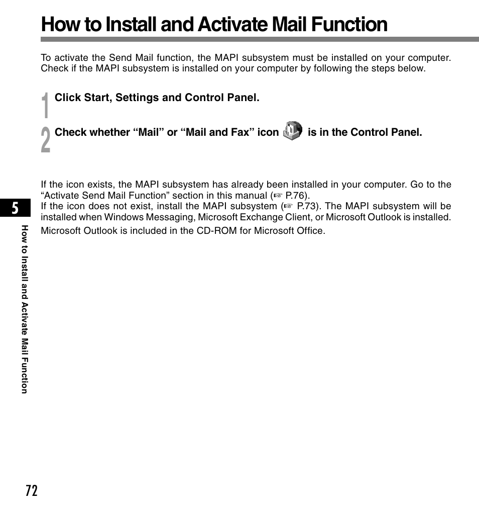 How to install and activate mail function | Olympus DS-2200 User Manual | Page 72 / 84