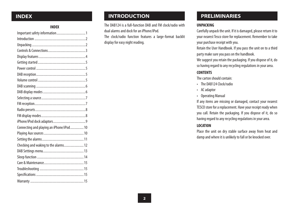 Technika DAB-124 User Manual | Page 4 / 20