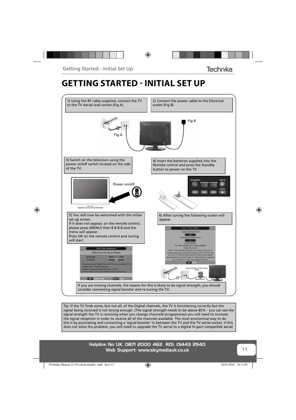 Getting started - initial set up | Technika 23-231-BB User Manual | Page 11 / 32