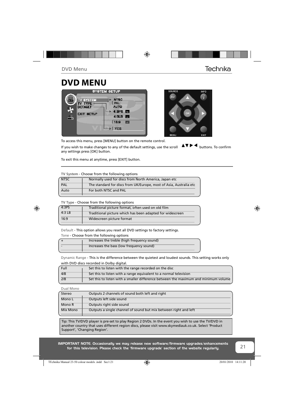 Dvd menu | Technika 23-231-BB User Manual | Page 21 / 32