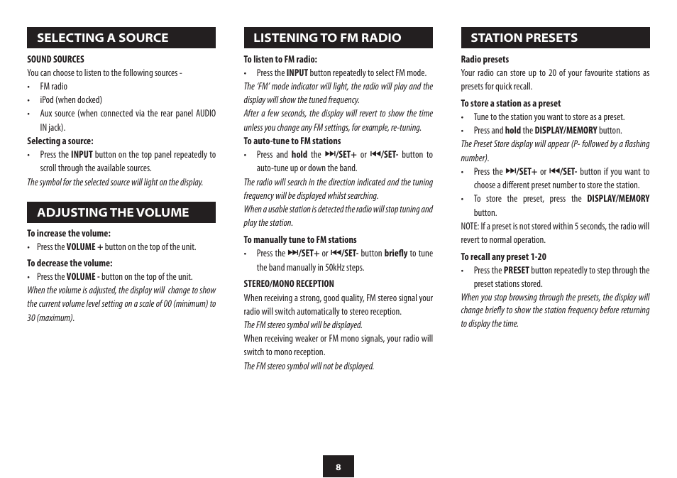 Technika CR-113IPH User Manual | Page 10 / 20