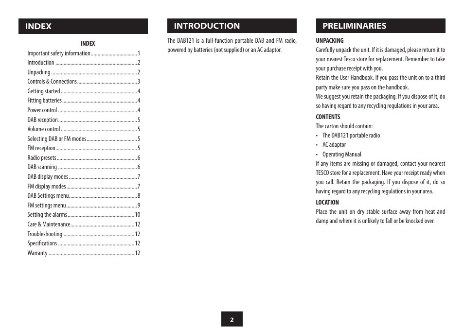 Technika DAB121 User Manual | Page 4 / 16