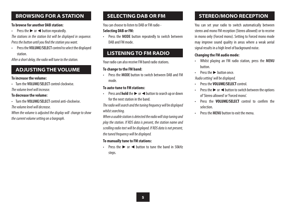 Technika DAB121 User Manual | Page 7 / 16