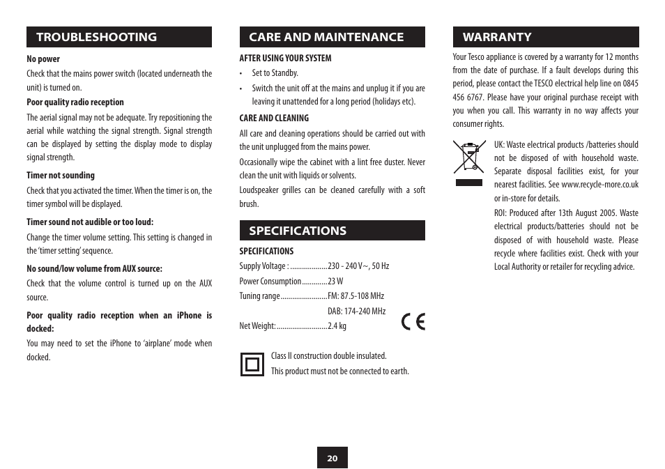 Technika MC-121IDAB User Manual | Page 22 / 24