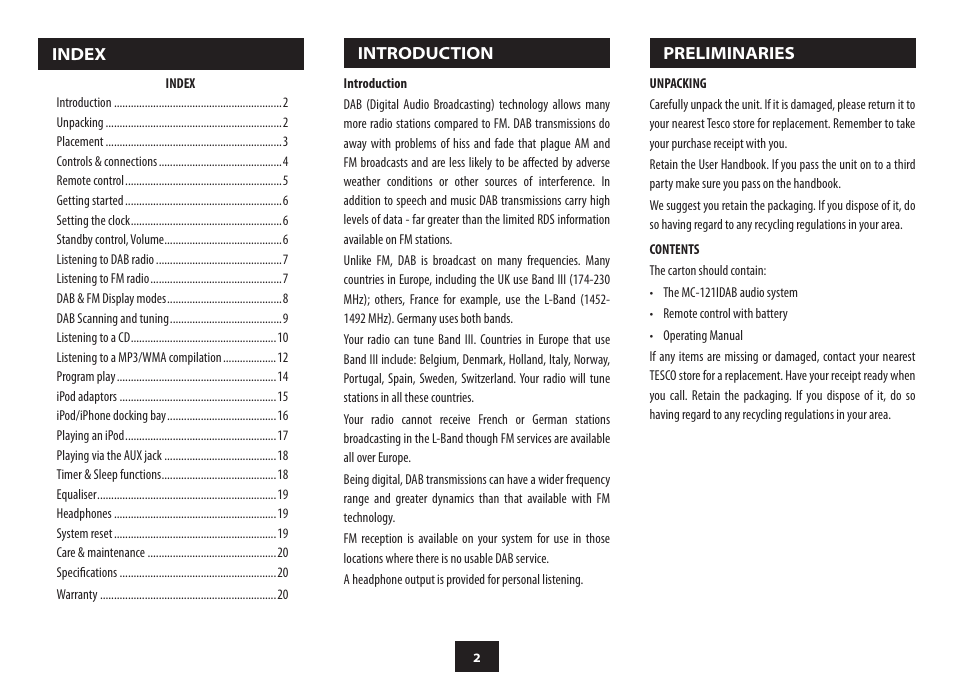 Technika MC-121IDAB User Manual | Page 4 / 24