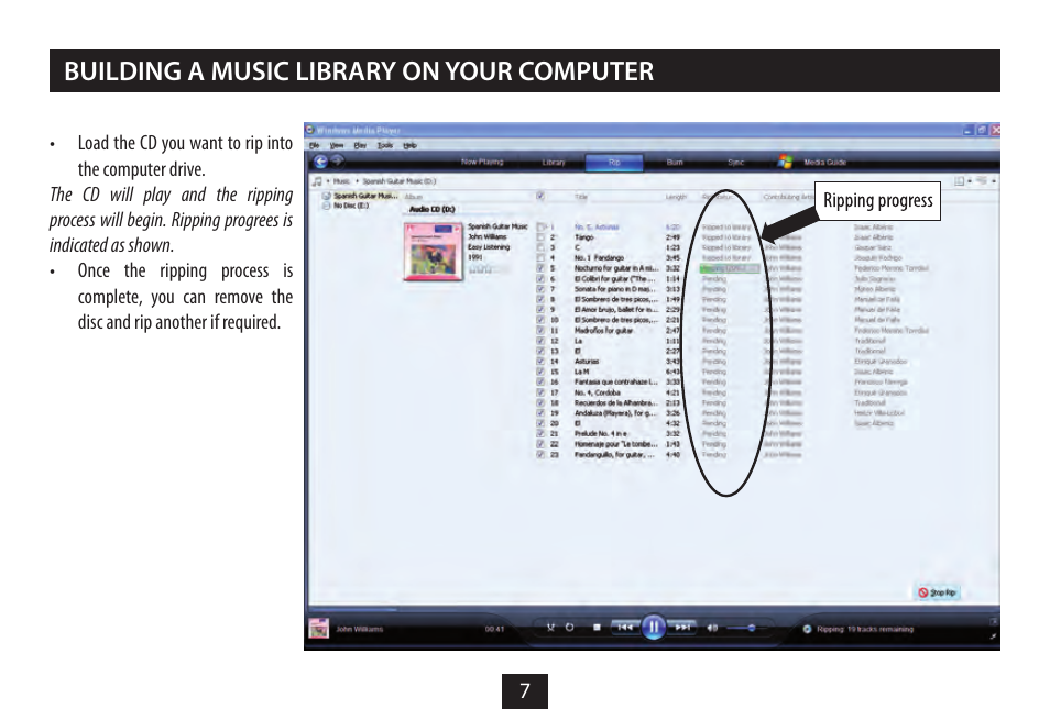 Building a music library on your computer | Technika MP-329 User Manual | Page 9 / 32