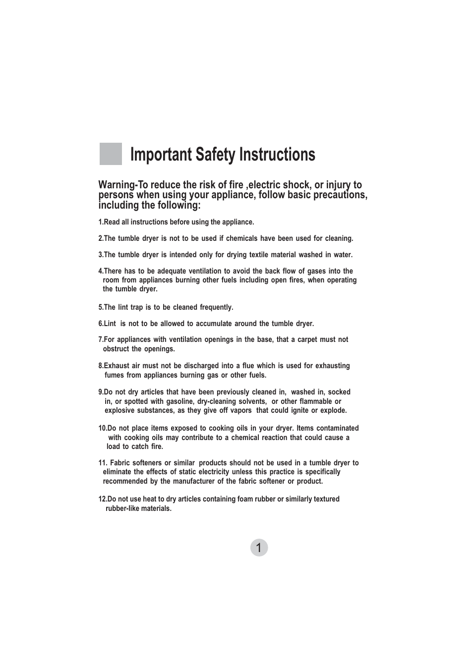 Important safety instructions | Technika T50DM User Manual | Page 2 / 16