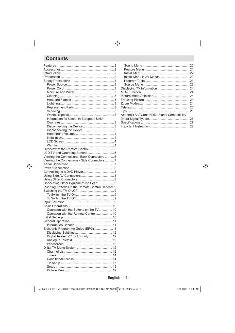 Technika LCD32-209V User Manual | Page 2 / 30