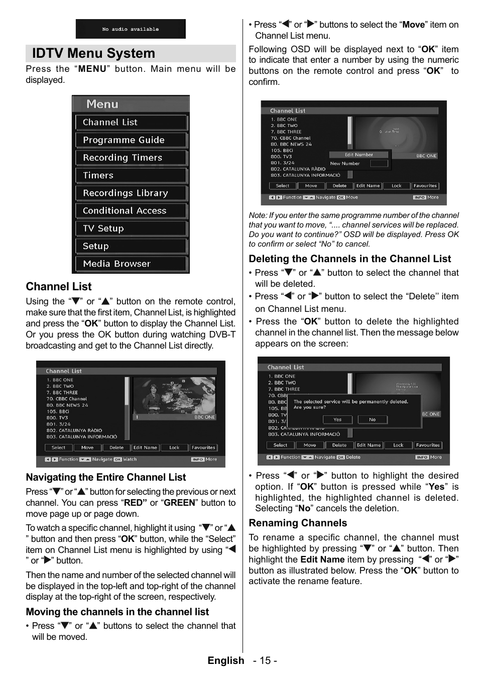 Idtv menu system | Technika LCD19-915 User Manual | Page 16 / 39