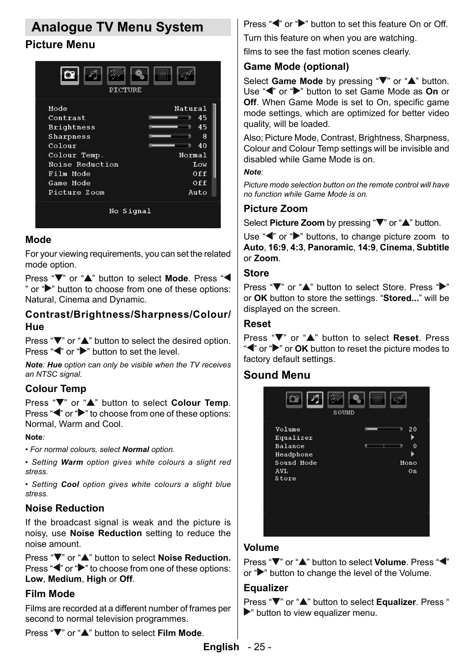 Analogue tv menu system | Technika LCD19-915 User Manual | Page 26 / 39