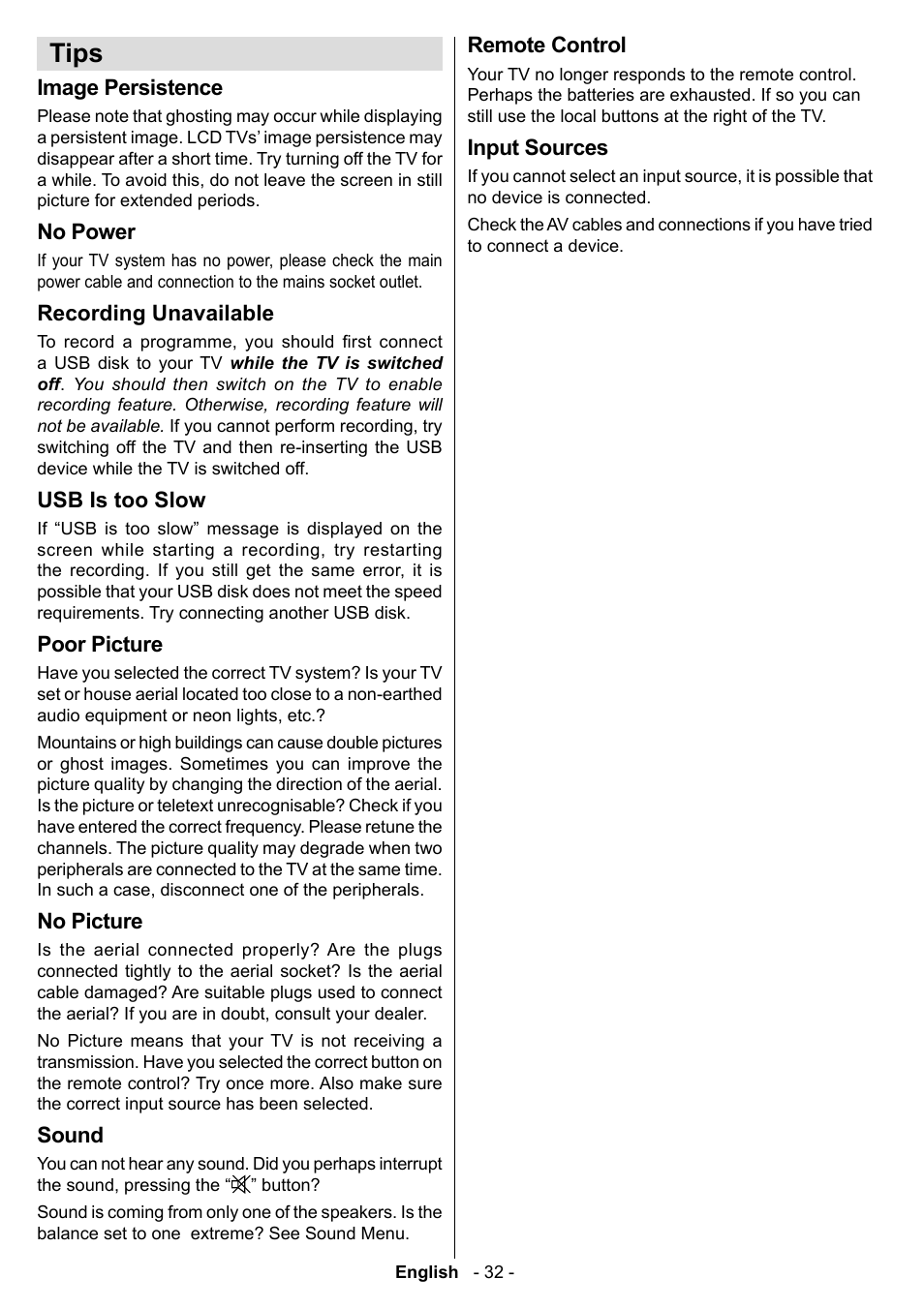 Tips | Technika LCD19-915 User Manual | Page 33 / 39