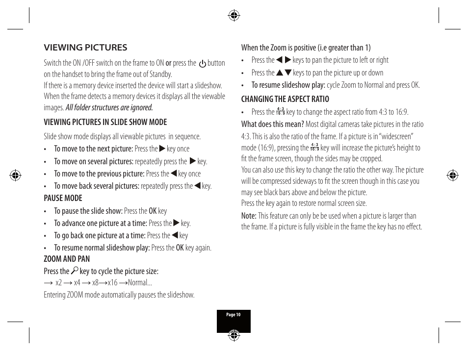 Technika PICTURE FRAME X800 User Manual | Page 10 / 16