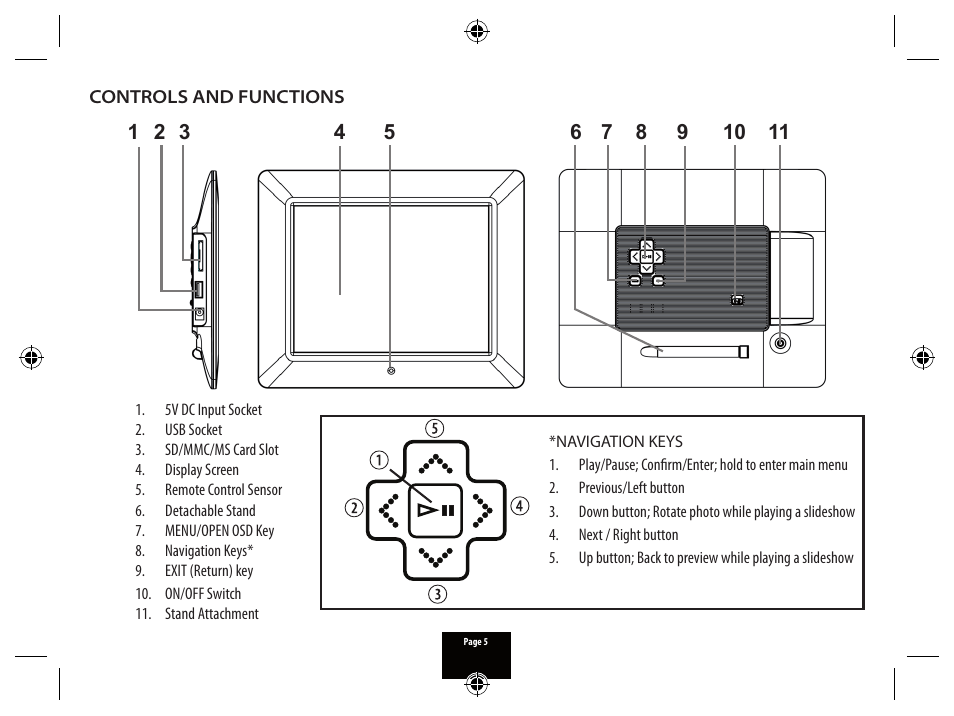 Technika PICTURE FRAME X800 User Manual | Page 5 / 16