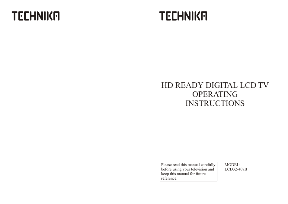 Technika LCD32-407B User Manual | 17 pages