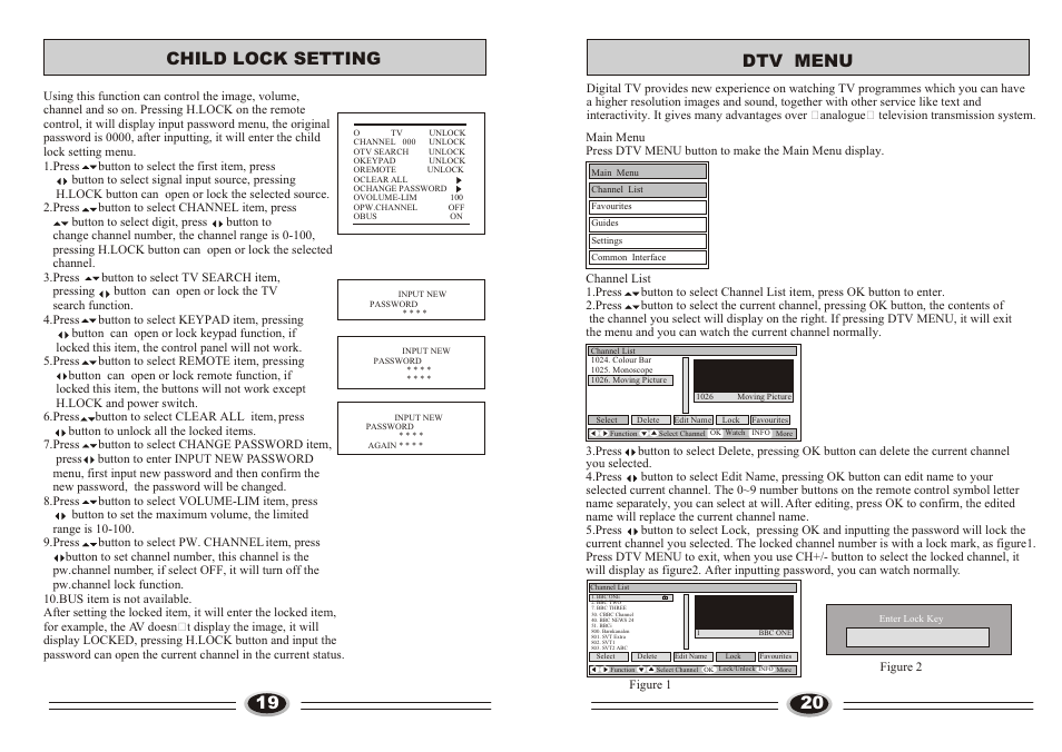 Т³гж 11, Child lock setting, 20 dtv menu | Technika LCD32-407B User Manual | Page 11 / 17