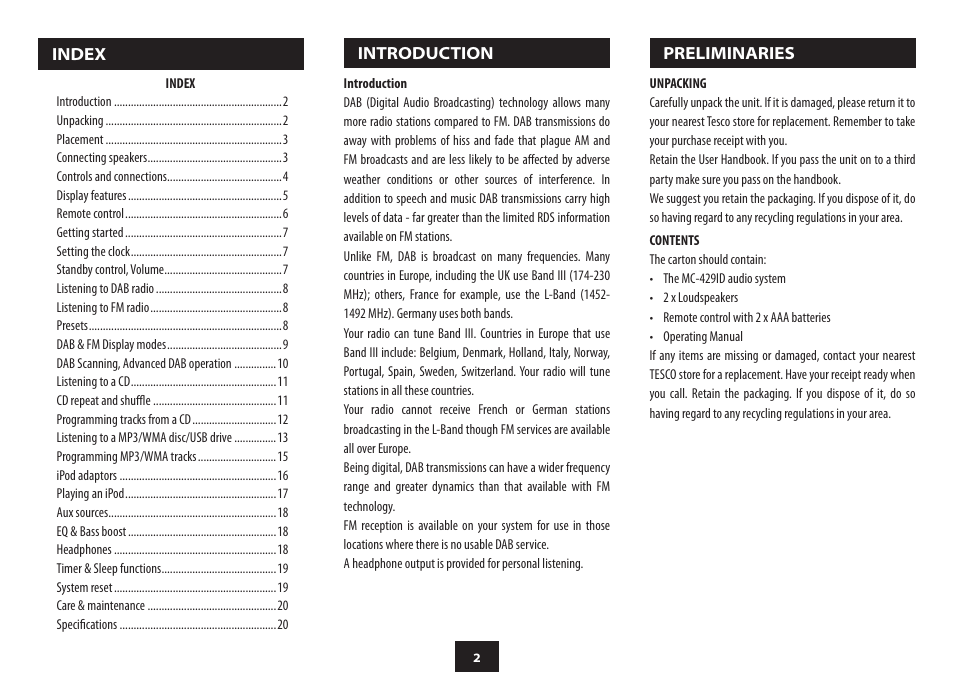 Technika MC-429ID User Manual | Page 4 / 24