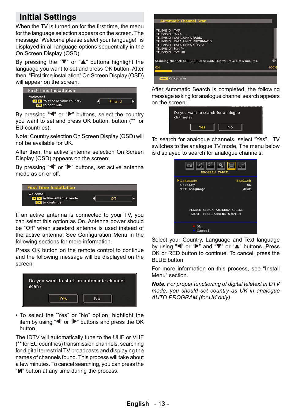 Initial settings | Technika 42-2020 User Manual | Page 14 / 38