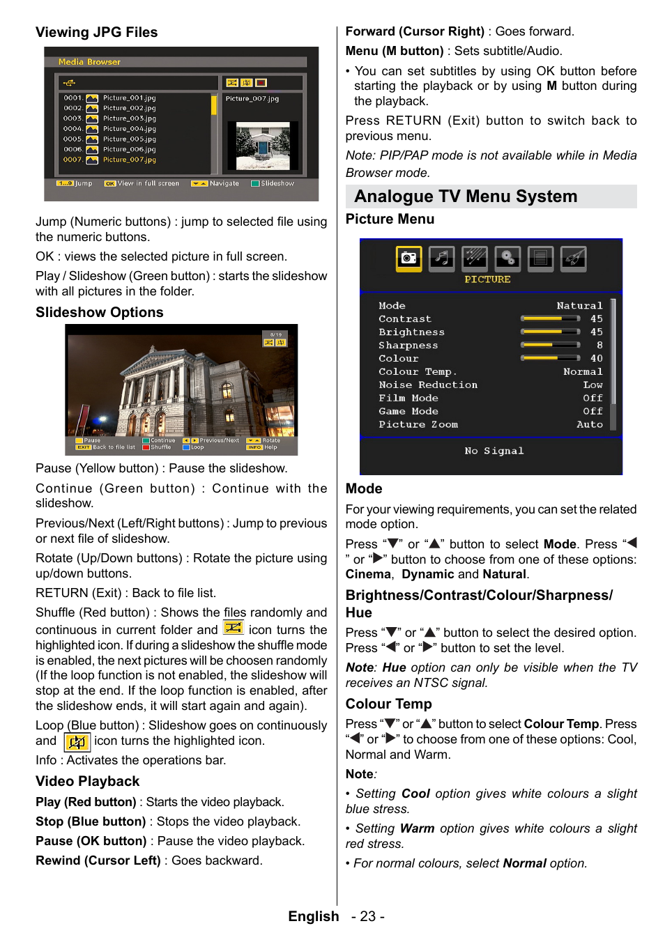 Analogue tv menu system | Technika 42-2020 User Manual | Page 24 / 38