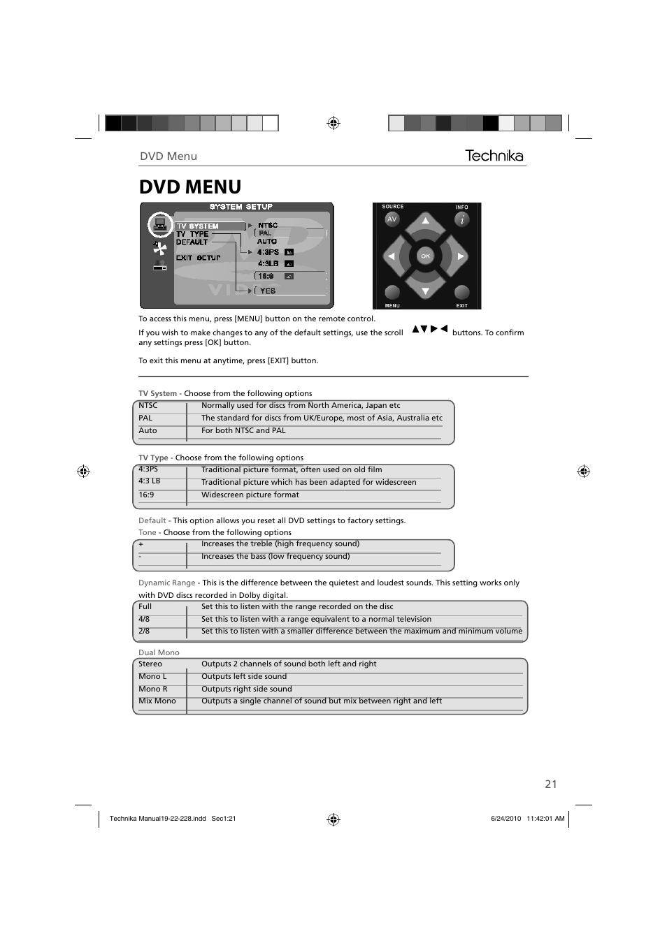 Dvd menu | Technika 22-228 User Manual | Page 21 / 32