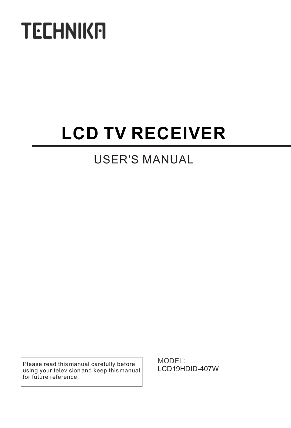 Technika LCD 19 HDID-407W User Manual | 31 pages