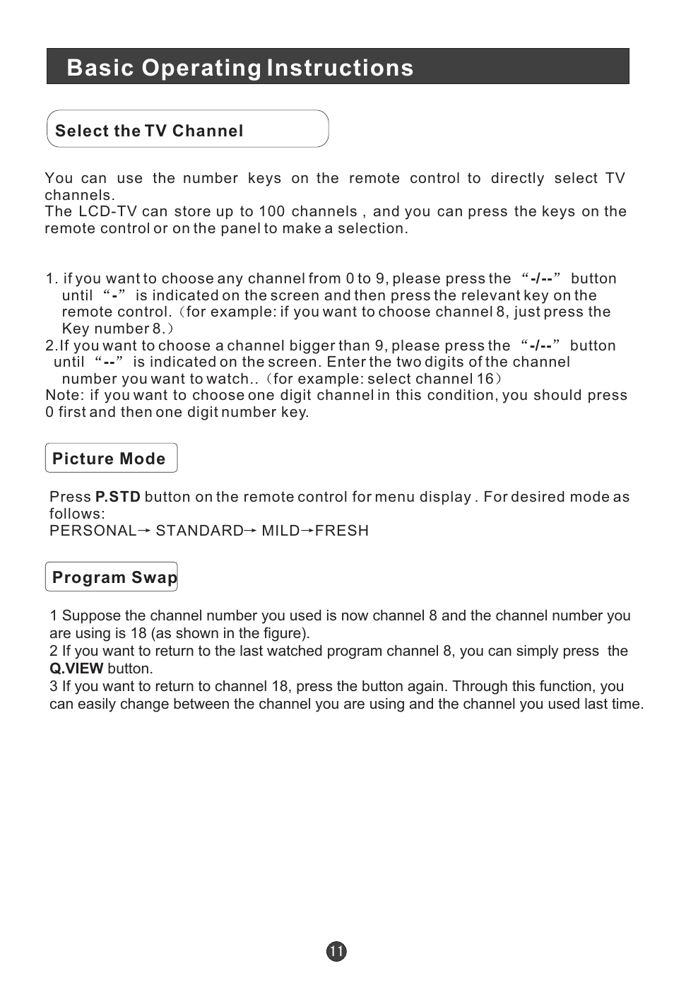 Basic operating instructions | Technika LCD 19 HDID-407W User Manual | Page 13 / 31