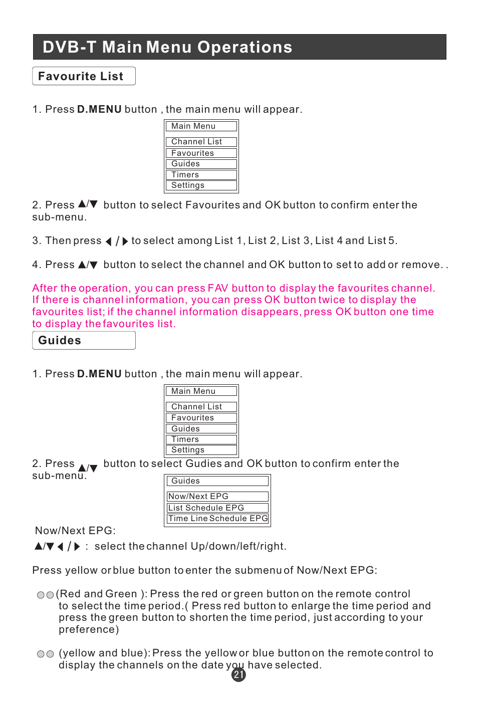 Dvb-t main menu operations | Technika LCD 19 HDID-407W User Manual | Page 23 / 31