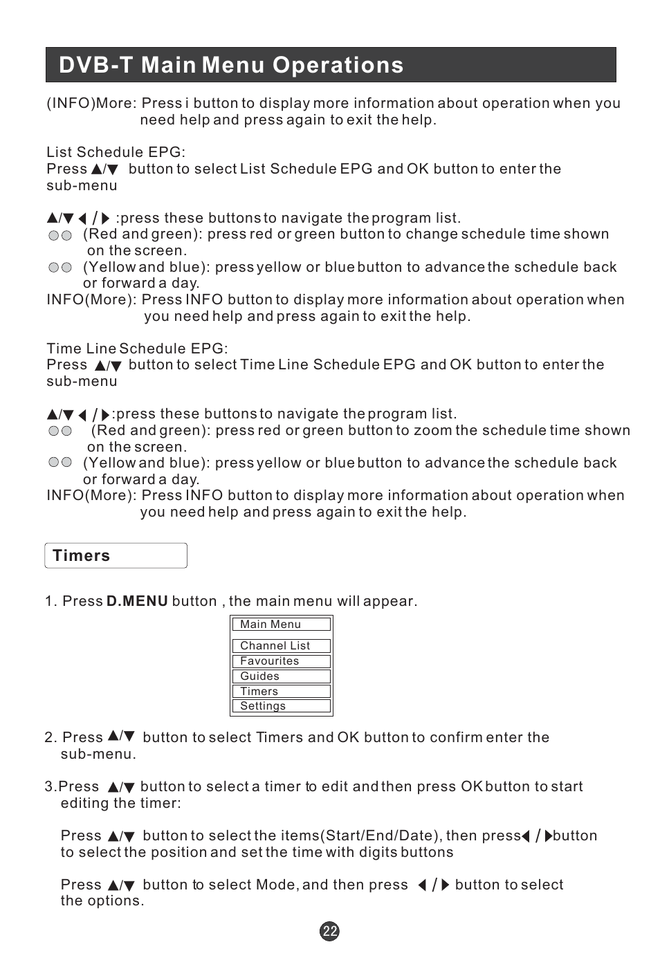 Dvb-t main menu operations | Technika LCD 19 HDID-407W User Manual | Page 24 / 31