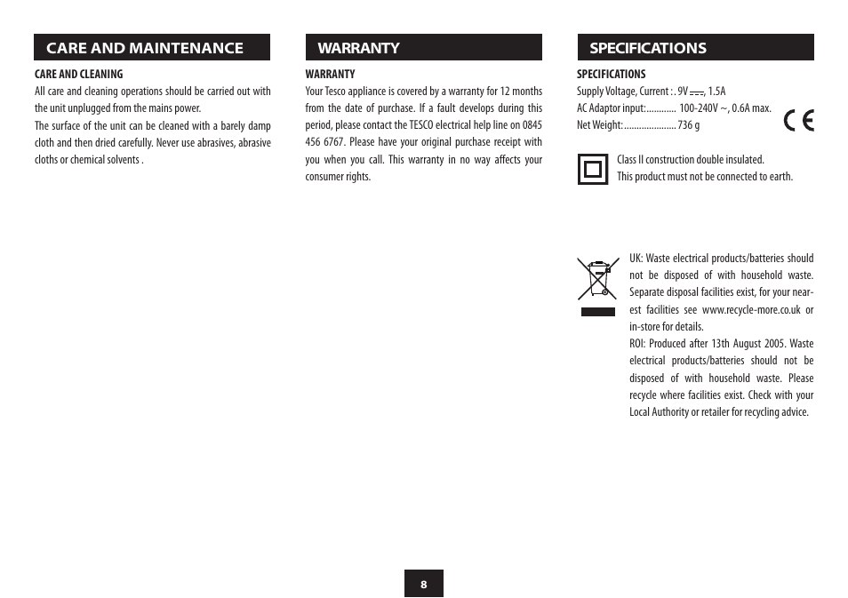 Technika TESCO SP-4291 User Manual | Page 10 / 11