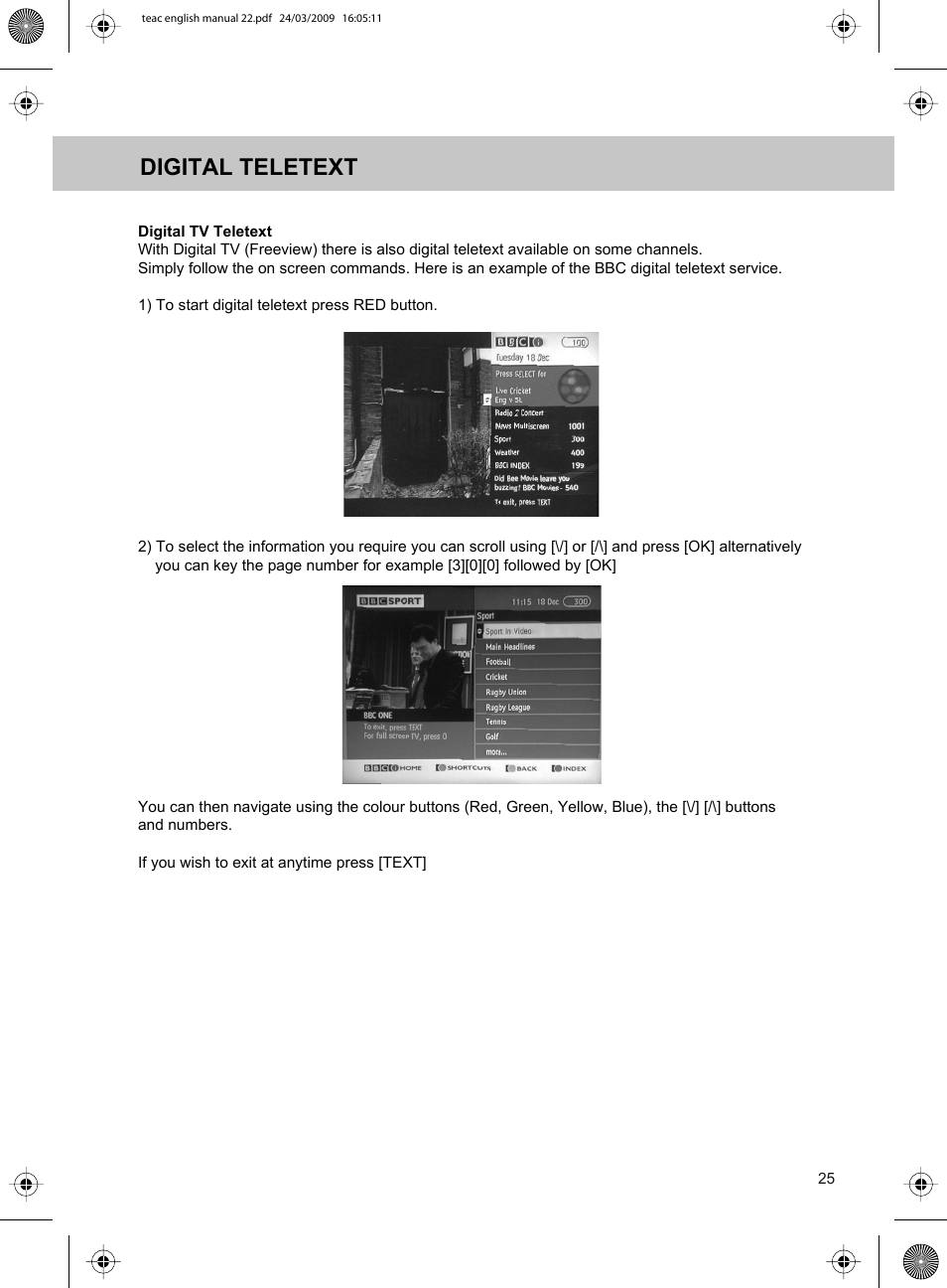 Digital teletext | Technika ADVANCED LCD19W-219 User Manual | Page 27 / 52