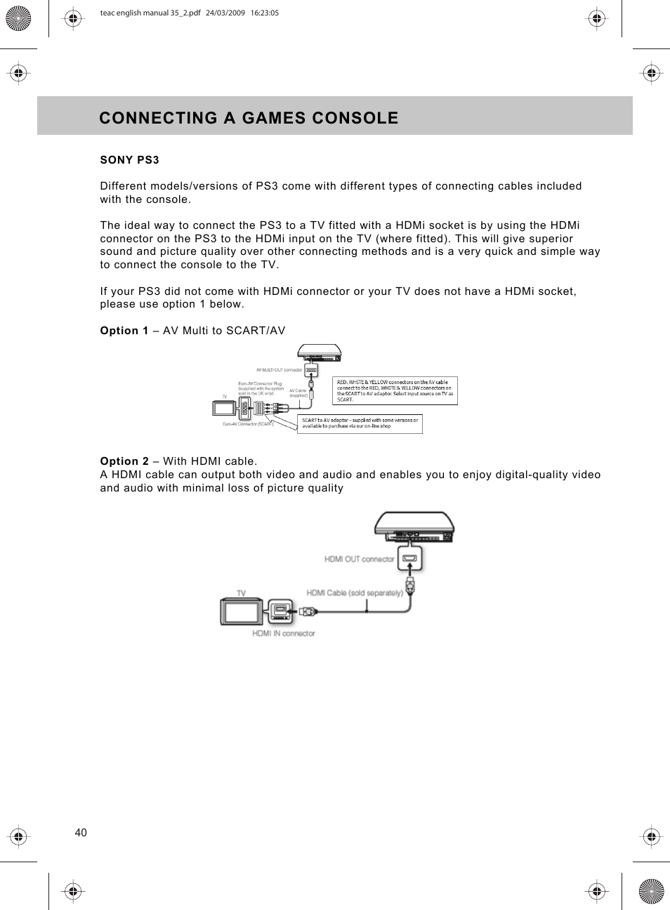 Connecting a games console | Technika ADVANCED LCD19W-219 User Manual | Page 42 / 52