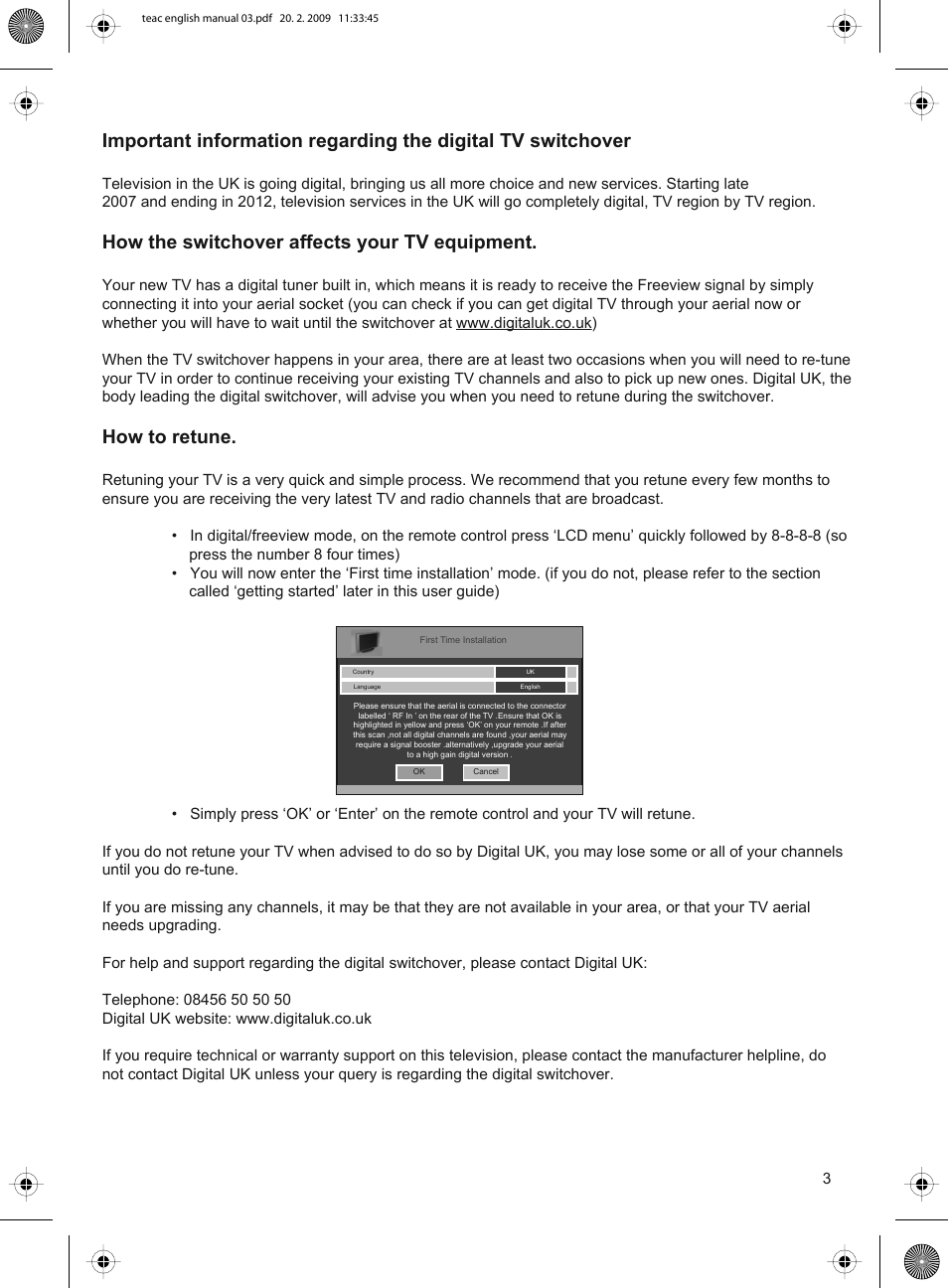 How the switchover affects your tv equipment, How to retune | Technika ADVANCED LCD19W-219 User Manual | Page 5 / 52