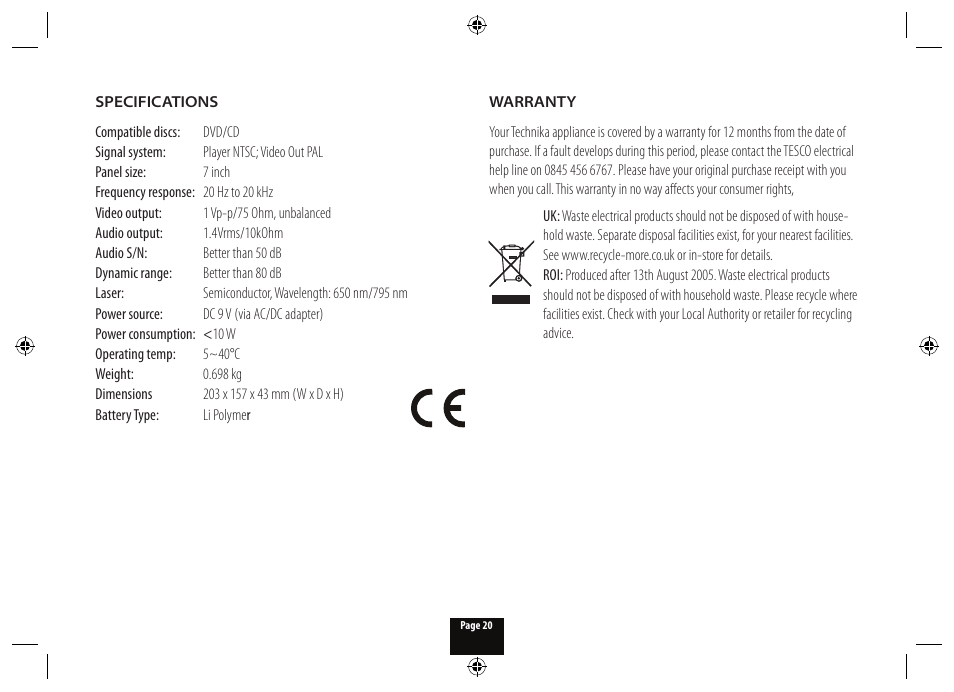Technika DPDVD7 User Manual | Page 22 / 24