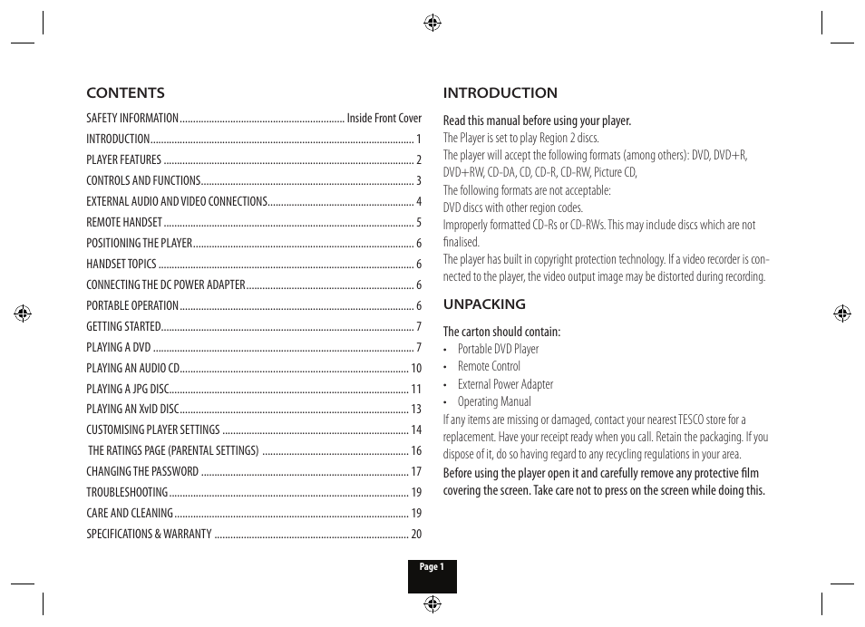 Technika DPDVD7 User Manual | Page 3 / 24