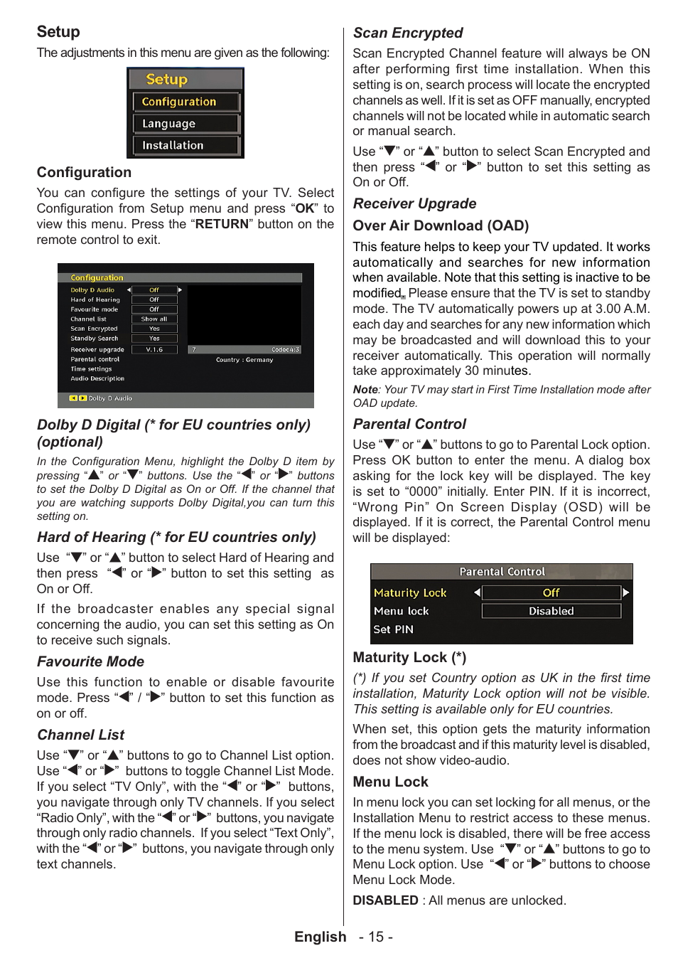 Setup | Technika 32-2010 User Manual | Page 16 / 31