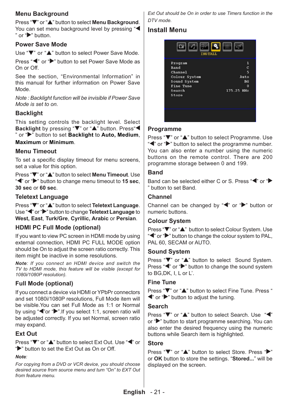 Install menu | Technika 32-2010 User Manual | Page 22 / 31