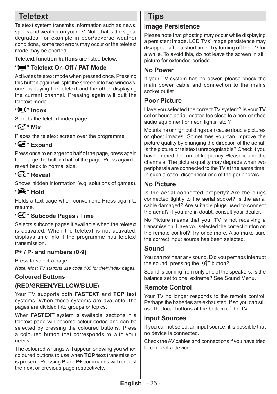 Teletext, Tips | Technika 32-2010 User Manual | Page 26 / 31