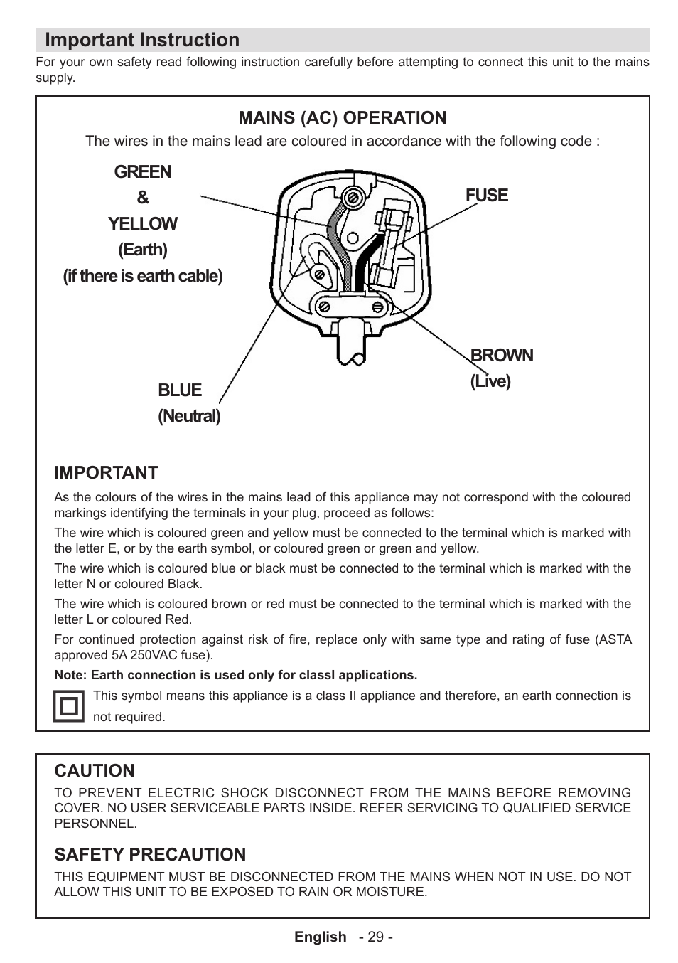 Important instruction | Technika 32-2010 User Manual | Page 30 / 31