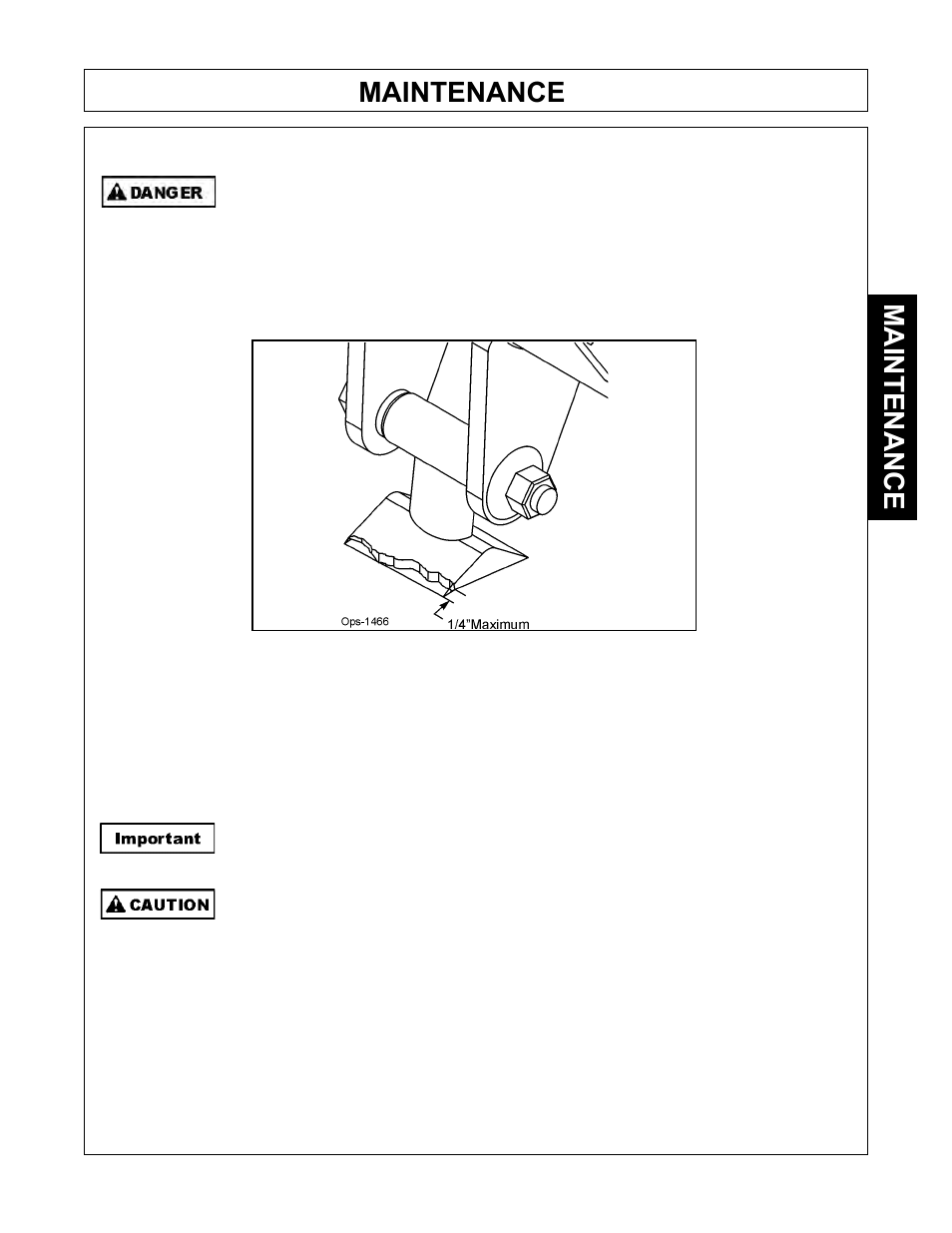 Maintenance | Tiger Mowers SIDE FLAIL ASEMBLIES JD 5085M-105M User Manual | Page 113 / 206