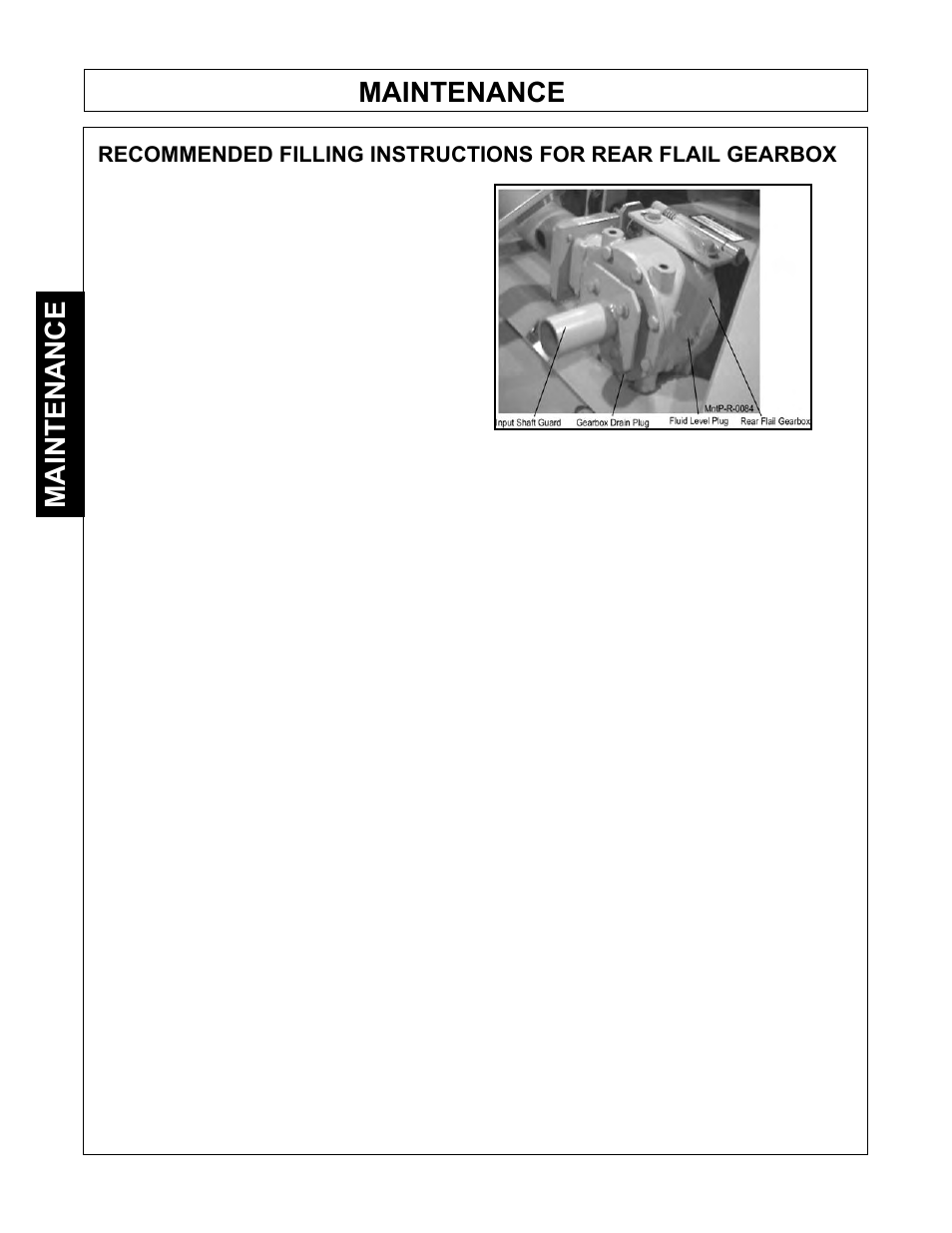 Maintenance | Tiger Mowers SIDE FLAIL ASEMBLIES JD 5085M-105M User Manual | Page 116 / 206