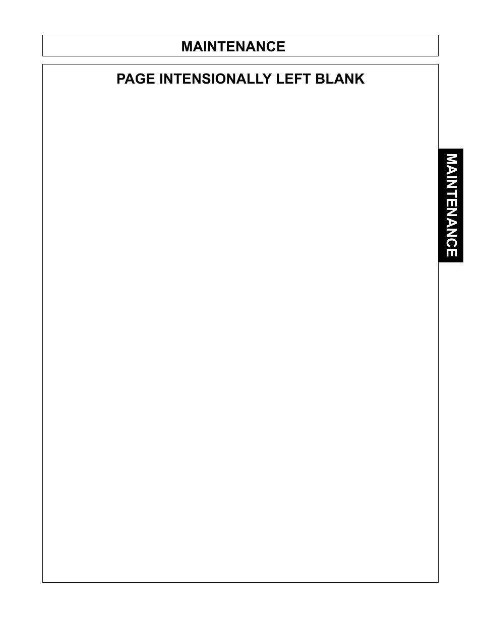 Maintenance, Maintenance page intensionally left blank | Tiger Mowers SIDE FLAIL ASEMBLIES JD 5085M-105M User Manual | Page 117 / 206