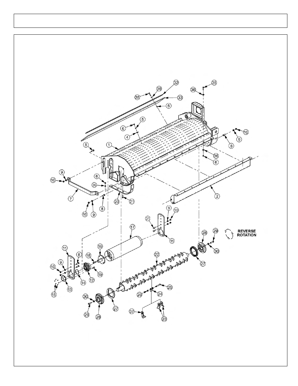 75in side flail - reverse rotation | Tiger Mowers SIDE FLAIL ASEMBLIES JD 5085M-105M User Manual | Page 148 / 206