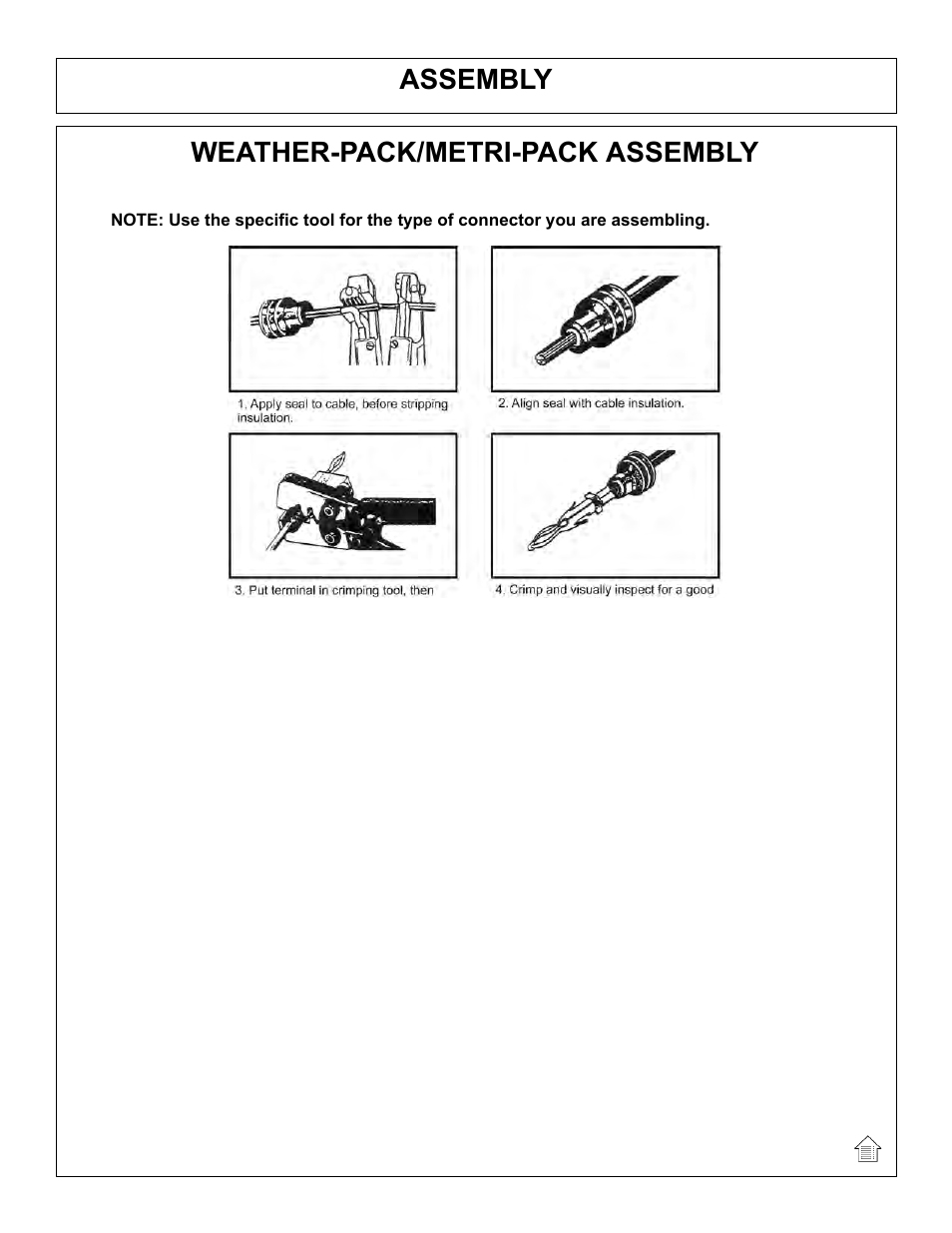 Assembly, Weather-pack/metri-pack assembly | Tiger Mowers SIDE FLAIL ASEMBLIES JD 5085M-105M User Manual | Page 34 / 206