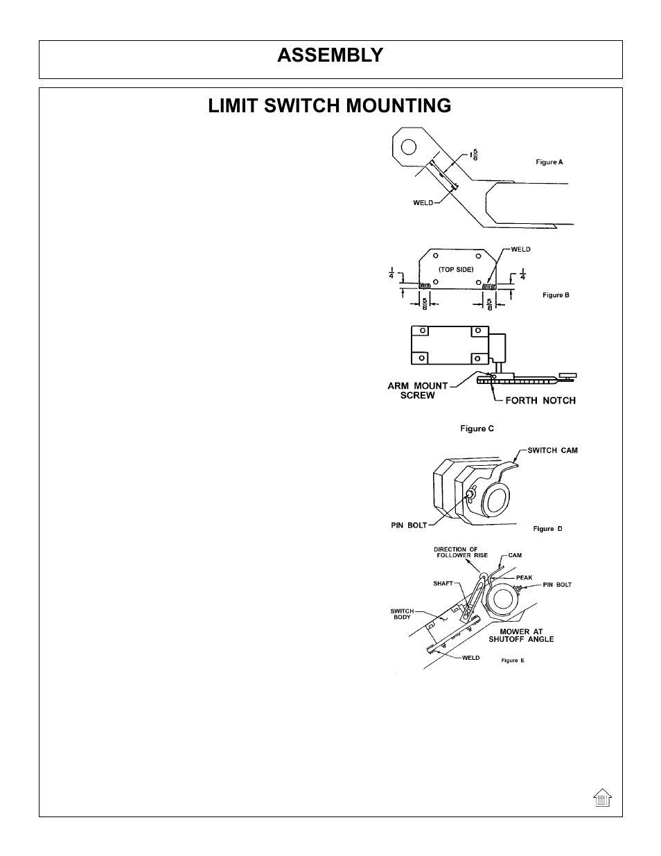 Assembly, Limit switch mounting | Tiger Mowers SIDE FLAIL ASEMBLIES JD 5085M-105M User Manual | Page 45 / 206