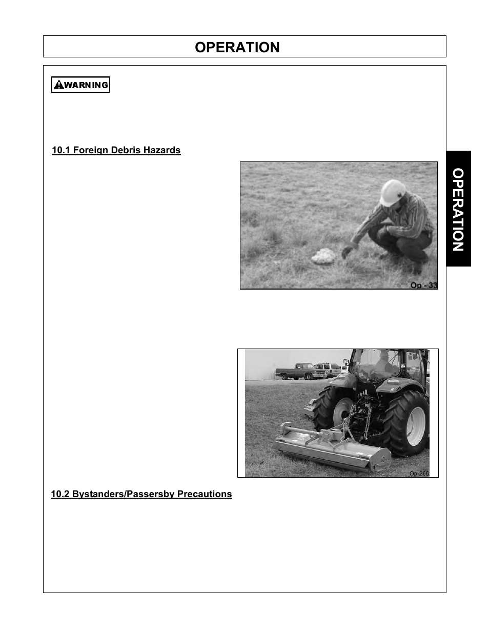 Operation, Opera tion | Tiger Mowers SIDE FLAIL ASEMBLIES JD 5085M-105M User Manual | Page 77 / 206