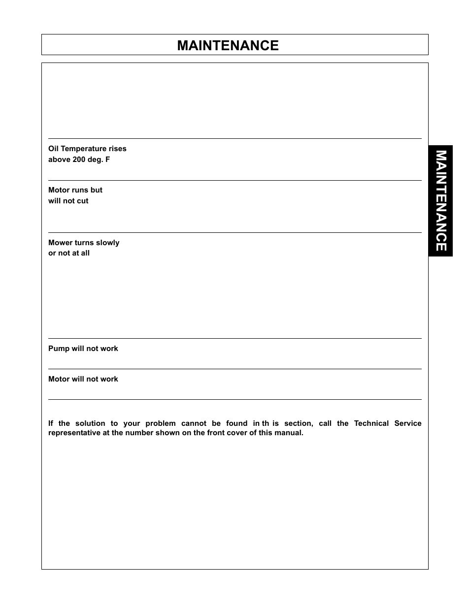 Maintenance | Tiger Mowers SIDE FLAIL ASEMBLIES JD 5085M-105M User Manual | Page 95 / 206