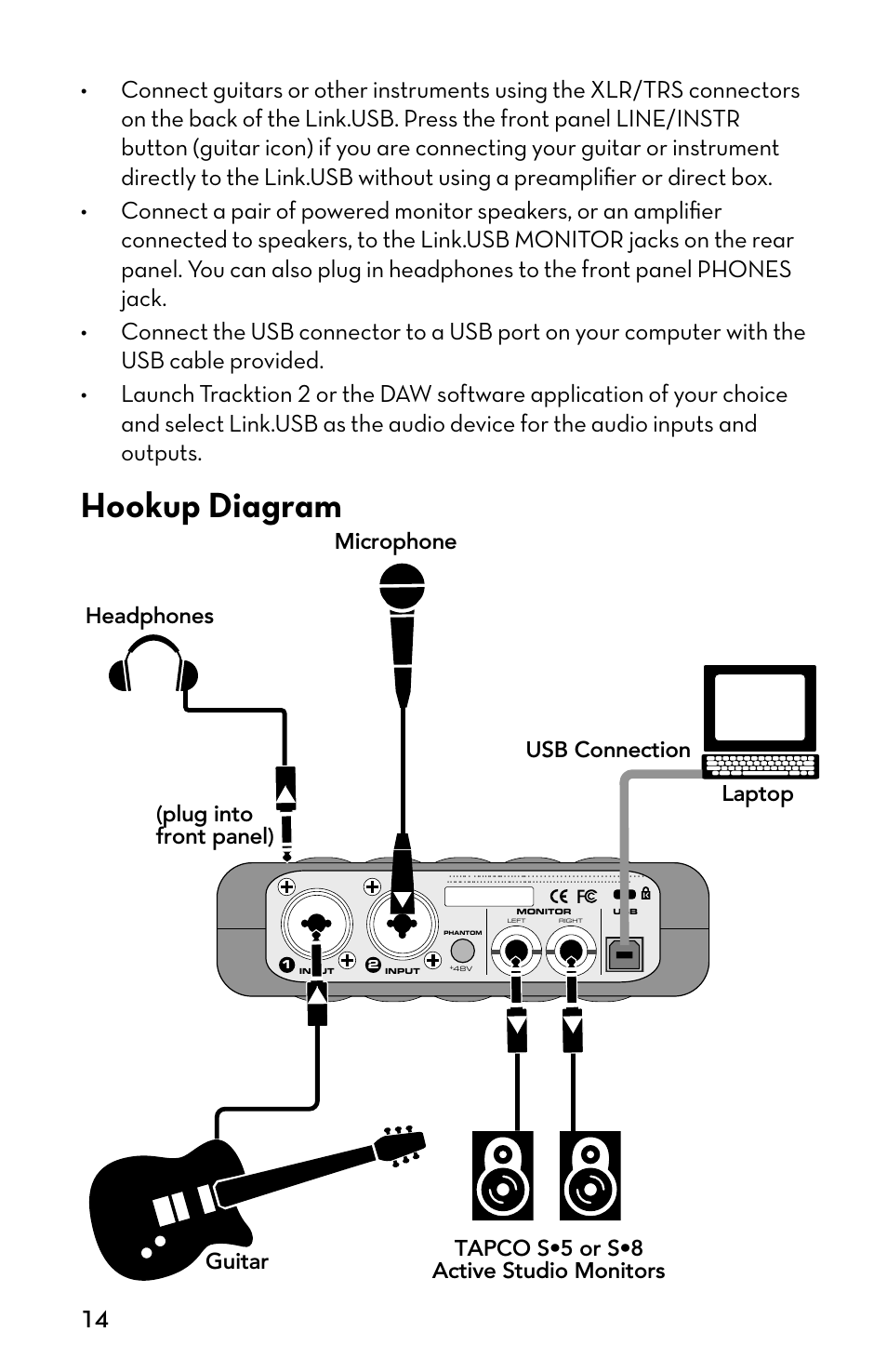 Hookup diagram | Tapco MP3 Player User Manual | Page 14 / 20